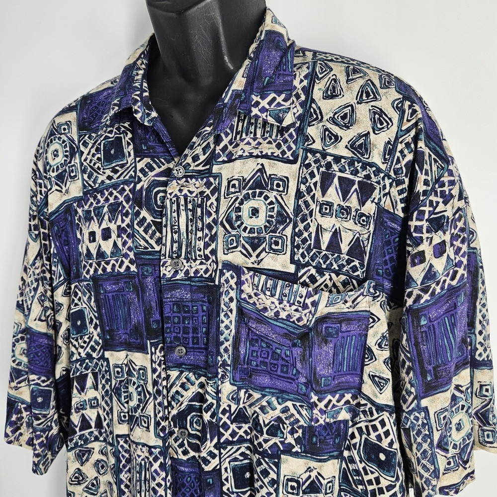 Chia Mare Hawaiian Shirt Size XL Rayon Multicolor Short Sleeve Tropical Vacation